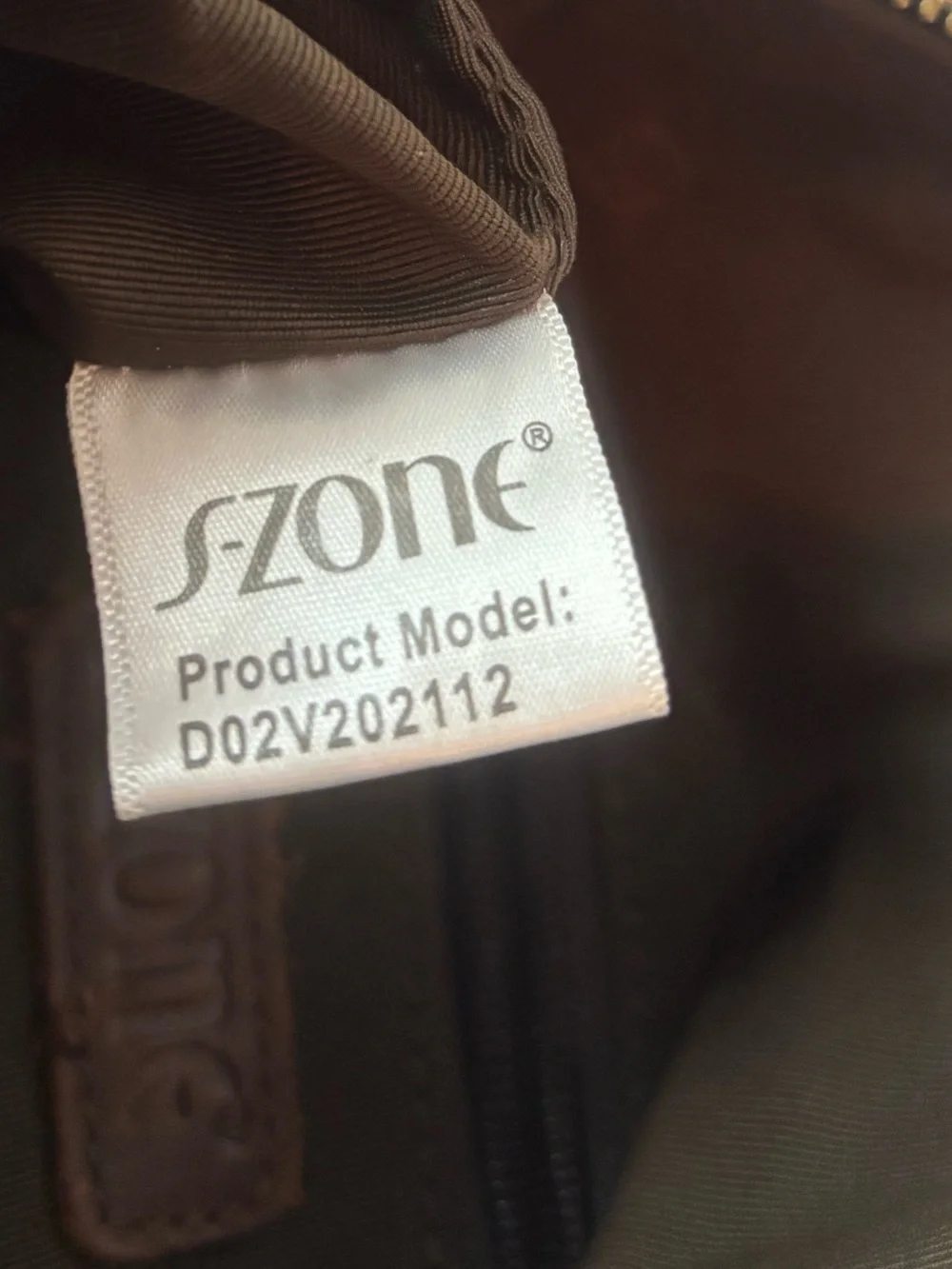 S-ZONE Distressed Leather Tote Bag & Pouch Large Work Shoulder Purse Brown